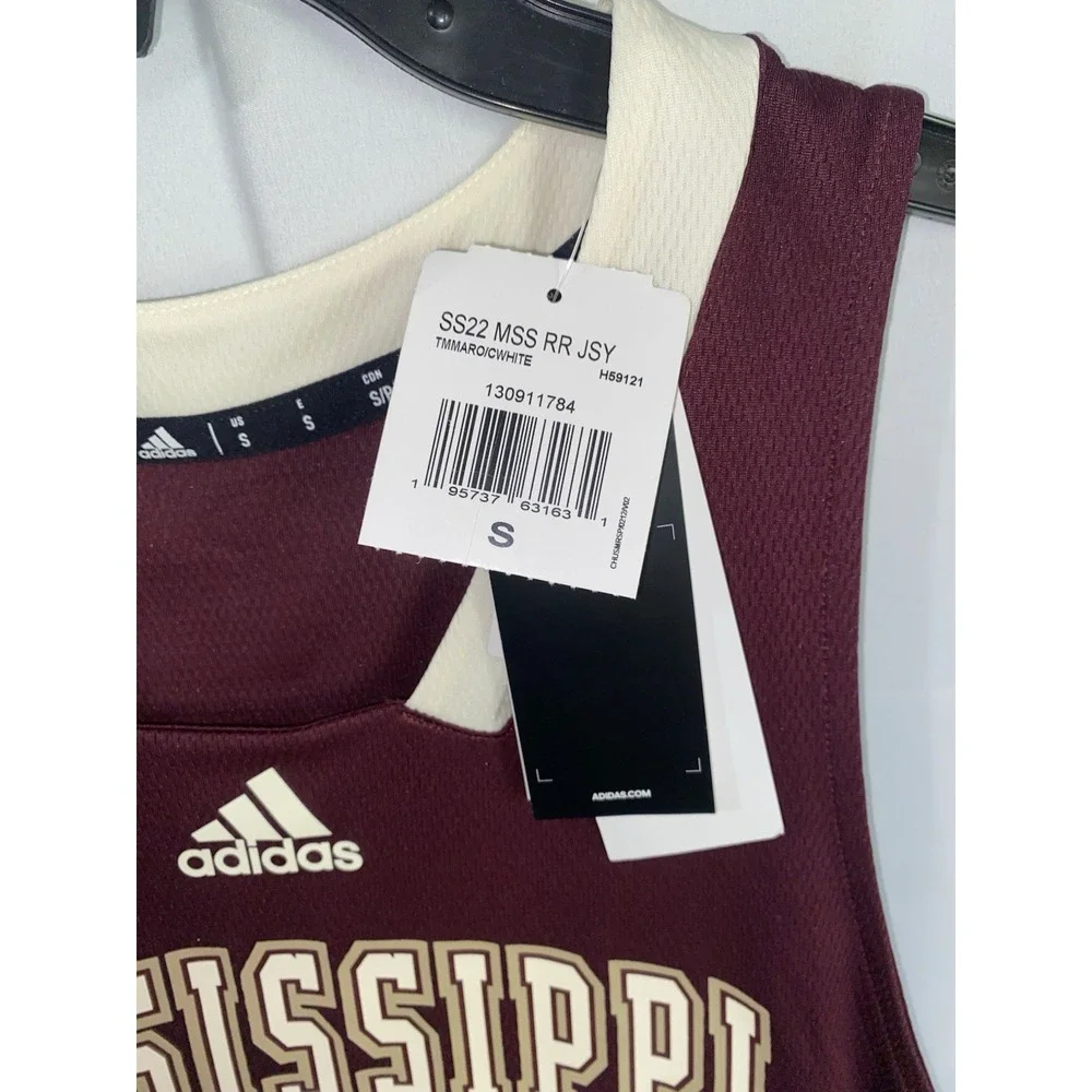 NWT Mississippi‎ State Bulldogs Basketball Adidas Retro Jersey #1 Small